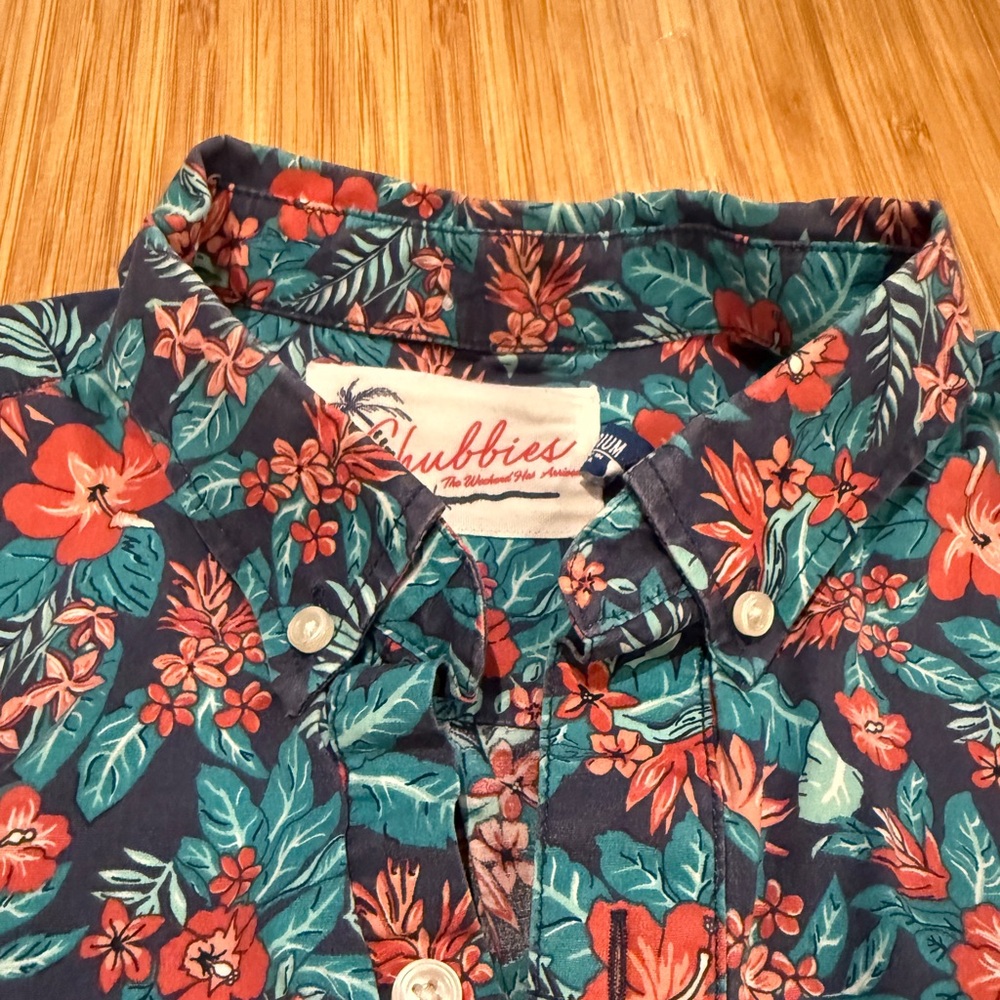 Chubbies Floral Print Button Down - Medium - image 3